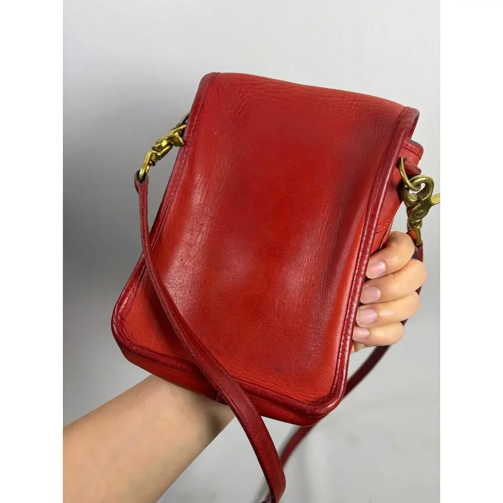 Vintage COACH Red Leather 5120 Small Shoulder Pouch (1983) Rare (no hang tag) - Picture 14 of 14